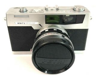 Vintage Petri 7s 35mm Film Camera Rangefinder F1.  8 45mm Lens Japan Very