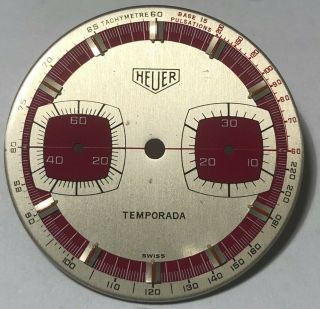 Vintage Heuer Temporada Chronograph Dial For Valjoux Cal.  7733 - 70 