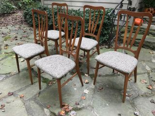 Rsrvd: Set (5) Mid Century Modern Danish Teak Dining Chairs By Kofoed