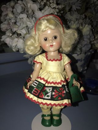 Vintage Vogue Ginny Doll Outfit & Blonde Wig Brown Eyes