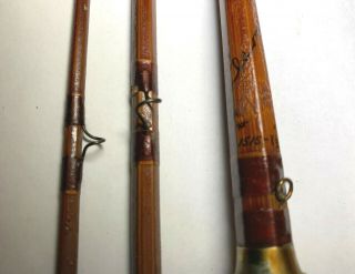 Vtg Heddon Folsom 1515 Bamboo Fly Fishing Rod 8 1/2 " Ft Antique
