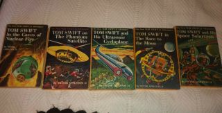 5 Tom Swift Bks No 8 - 10,  12 - 13 1956 - 58 Includes The Caves Of Nuclear Fire.