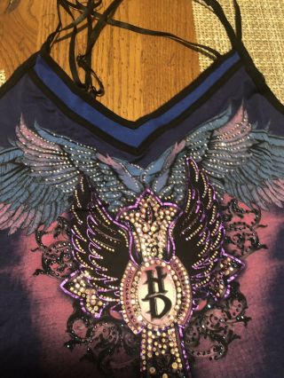 Cute Women’s Harley Davidson Tank Top With Bling Size Large
