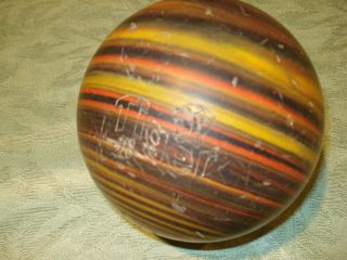 Vintage Tiger 78 Duckpin Bowling Ball 5 Inches 3 10,  Black/orange/yellow