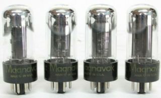 4 Vintage Magnavox Made In Usa 6v6gt 6v6 Vacuum Tubes Guaranteed