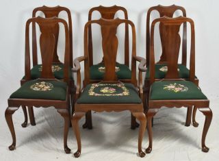 Set Of Six Henkel Harris Mahogany Dining Room Chairs