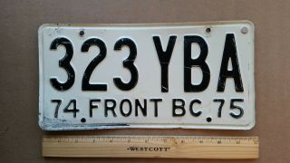 License Plate,  Mexico,  Front Bc,  Baja California,  1974 - 1975,  323 Yba