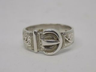 Vintage Sterling Silver Belt Buckle Ring.  Size P 1/2.  Henry Griffith & Son 