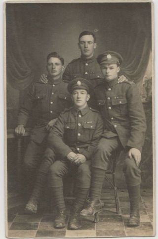 Old Vintage Photo People Fashion Men Military Uniform Soldier Group F6