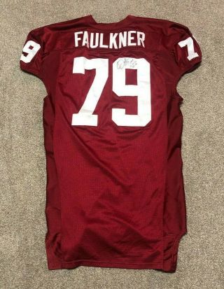 Indiana Hoosiers Football 2009 Game Worn Cody Faulkner 79 Autographed Jersey