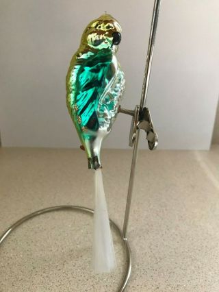 Vintage Germany Mercury Glass Bird Clip - On Christmas Ornament 4 "