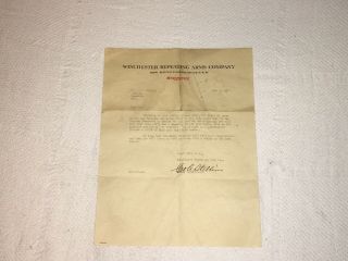 Winchester Repeating Arms January 1928 Letter Model 95 Lever Action