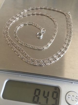 Vintage 800 Continental Solid Silver Scroll Link Chain Necklace Marked 800. 3