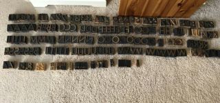 Antique Wooden Type Printing Blocks Complete Alphabet & Numbers Letterpress 175,