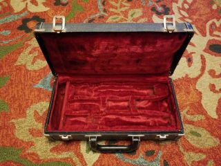 Vintage Clarinet Case Only Red Velvet Padding In