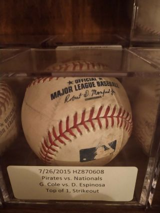 Gerrit Cole Game Ball Strikeout K Espinosa 7/26/15 All Star Year Mlb Holo