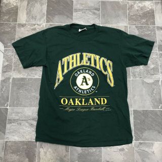 Men’s Vintage 90s Lee Sport Oakland Athletics Big Logo T Shirt Sz L Green Mlb