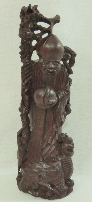 Large Vintage 12.  5 " Hand Carved Chinese God Dragon Bird Incense Burner Figurine