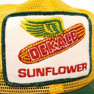 Vintage DEKALB Sunflower Flying Corn Mesh Truckers Cap Farm Snapback Hat 2