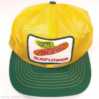 Vintage DEKALB Sunflower Flying Corn Mesh Truckers Cap Farm Snapback Hat 3