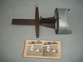 Vintage Monarck Keystone Stereoscope Viewer With 6 Cards Antique