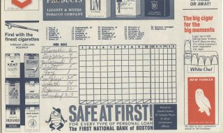 Boston Red Sox 1966 Scorecard - Red Sox Vs.  Braves,  Jimmy Fund Game - EX/NM 3