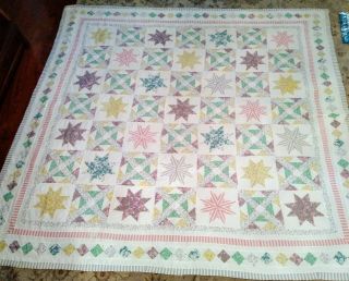 Quilt Hand Stitched Vintage Double Bed