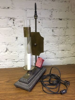 Vintage Lantern Table Lamp Faux Candle Wood