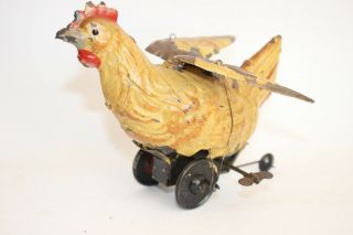 Antique Germany Gunthermann Hen Hand Painted Wind Up Tin Toy Nr