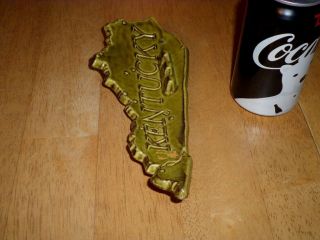 STATE OF KENTUCKY,  (3 - D) GRAPHICS ON BOTH SIDES,  Ceramic Ashtray,  Vintage 1960 ' s 3
