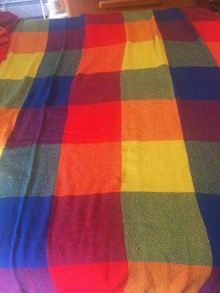 2 Vtg Tennessee Woolen Mills Blanket Throw Bright Plaids 74x 73 Full Size