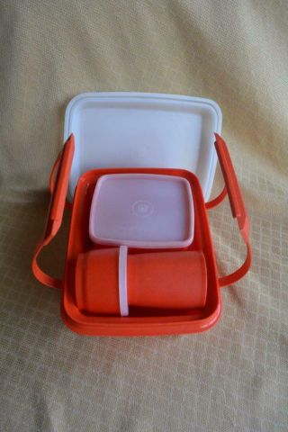 Vintage Tupperware Paprika 10 Piece Pak - n - Carry Lunch Box Set 1254 2