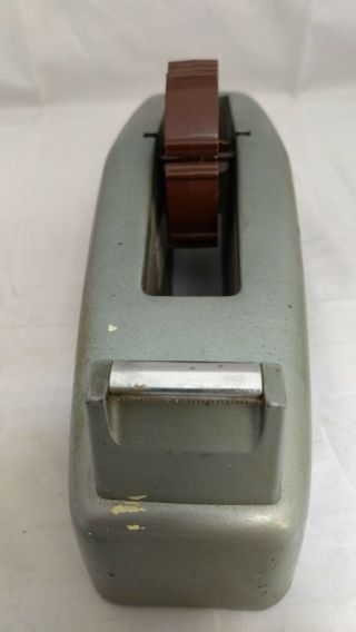 Vintage Metal Scotch Tape Dispenser Heavy Duty Industrial Model C - 23 Blue - Grey 3