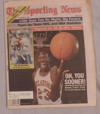 1984 Sporting News College Basketball Preview Wayman Tisdale Oklahoma Bosco Byu