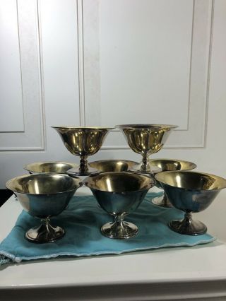 Vintage Tiffany & Co Sterling Silver & Gold Small Bowls (set Of 8)
