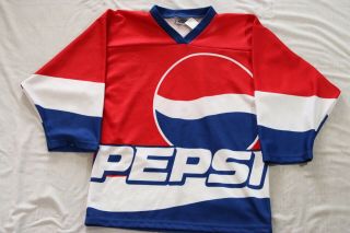 Vintage Pepsi Hockey Jersey.  Mfg By Ot Sports Size Adult Small