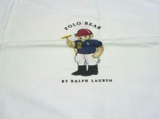 Polo Bear Ralph Lauren Pillowcase Pillow Case Vintage Standard Made In Usa