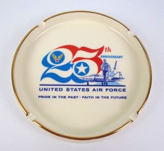 Large Vintage Ashtray United States Air Force 25th Anniversary Pride Faith Usaf