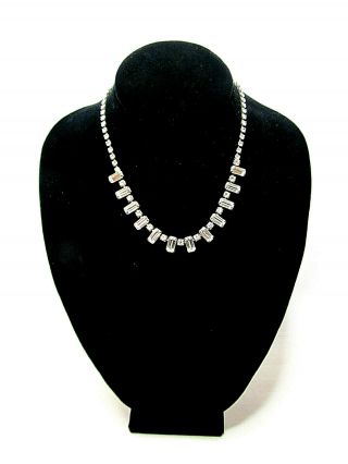 16 " Weiss Signed Clear Rhinestone Necklace Choker Vintage