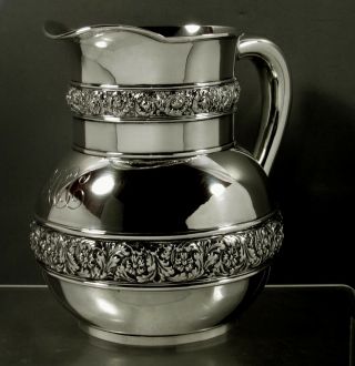 Tiffany Sterling Water Pitcher C1891 Arabesque Design
