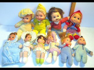 10 Vintage Mattel 1970s Baby Beans Dolls Nutshell Bonnet/canned/booful/itsy/more