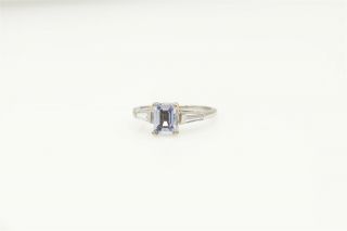 Antique $5000 1.  50ct Natural No Heat Ceylon Blue Sapphire Diamond Platinum Ring
