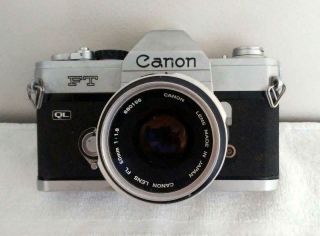 Vintage Canon Ft Ql 35mm Slr Film Camera