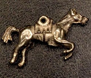 Horse & Saddle 3d Vintage Legitimate Sterling Silver 925 Bracelet Charm
