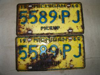 Vintage Michigan License Plate 1960 Water - Winter Wonderland