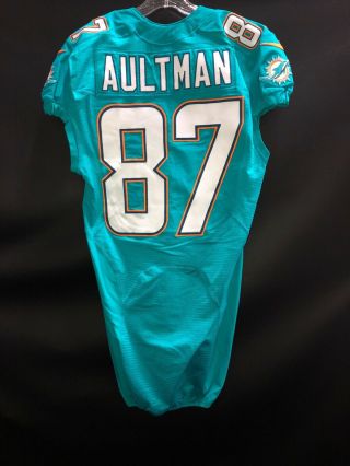 87 Miami Dolphins Aultman Game Aqua Nike Football Jersey Yr - 2014 W/patch