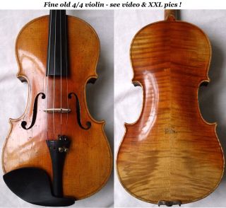 Old German 19th Century Violin - Video - Antique Violino バイオリン скрипка 小提琴 416