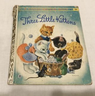 Vintage A Little Golden Book Three Little Kittens - 1942 A Edition Disney