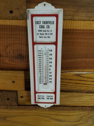 Vintage East Fairfield Coal Co Thermometer.