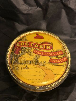 Suburb Rare Round Log Cabin 2oz Aussie Tobacco Tin C1930’s Best Seen